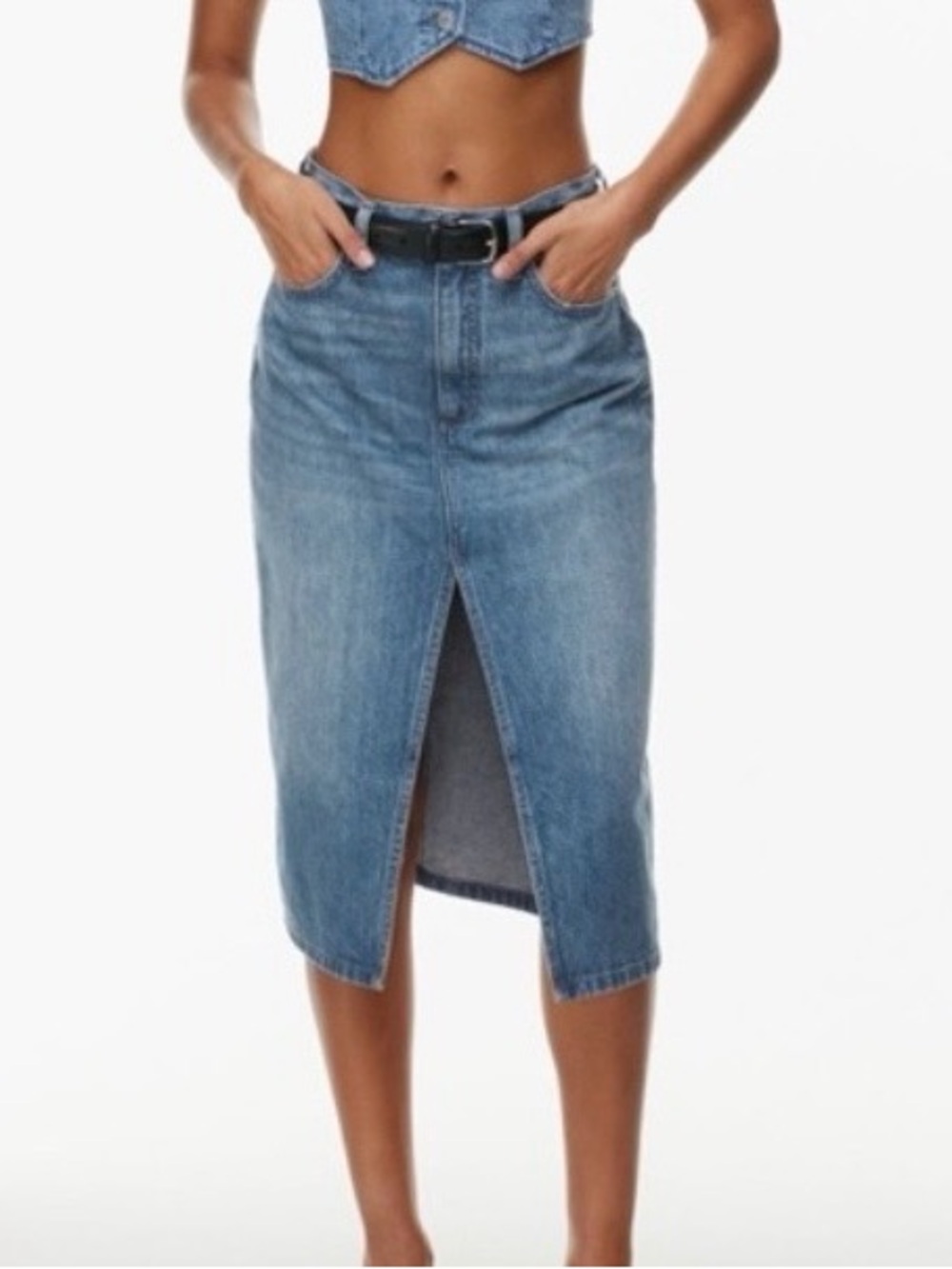 Denim Forum The '90s Halle Denim Skirt
